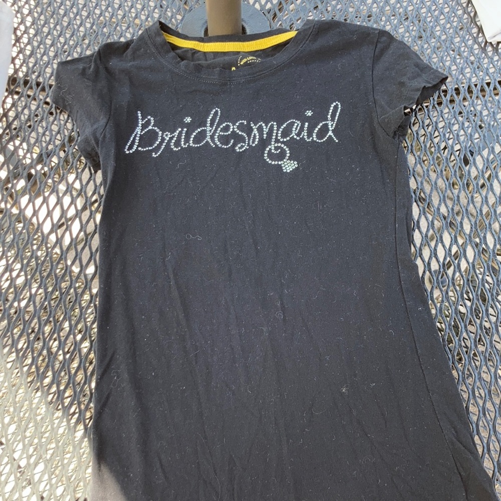 Bridesmaid black crystal t shirt